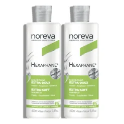 Noreva Pack Hexaphane Champô Extra Doux 2x400ml | Para Couro Cabeludo Sensível | Toda a Família