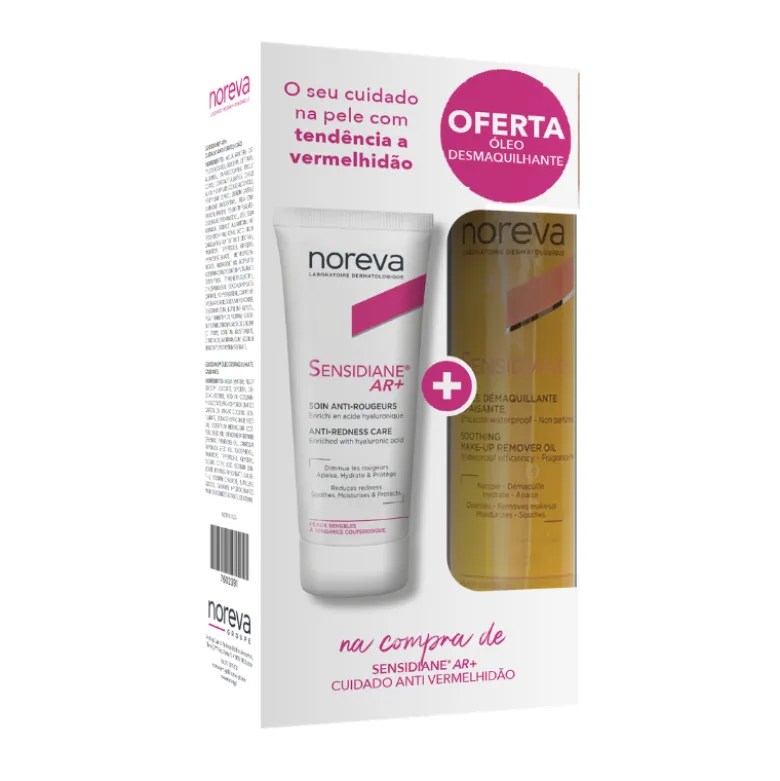 Noreva Pack Sensidiane AR+ Creme 30ml + Óleo Desmaquilhante 150ml | Pele Sensível e com Vermelhidão
