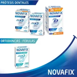 Novafix Pastilhas Limpeza Tripla Ação Prótese Dentária 60 + 36 Grátis