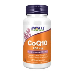 NOW CoQ10 200mg 60 Cápsulas Vegetais | Suporte cardiovascular e energia celular