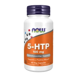 NOW 5-HTP 100mg 60 Cápsulas Vegetais | Suporte Neurotransmissor e Humor Positivo
