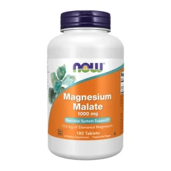 NOW Magnesium Malate 1000mg 180 Comprimidos | Ideal para fadiga, dores musculares e produção de energia