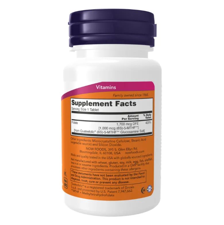 NOW Metilfolato 1000 mcg 90 Comprimidos | Apoia função neurológica