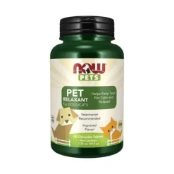 NOW Pets Suplemento Relaxante para Cães e Gatos 90 Comprimidos Mastigáveis | Apoio ao Stress e Ansiedade