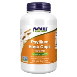 NOW Psyllium Husk 500mg 200 Cápsulas | Regularidade Intestinal
