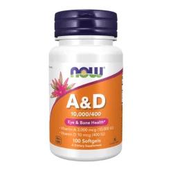 NOW Vitamin A & D 100 Softgels | Suplemento para Adultos | Saúde da visão, Pele, Mucosas e Ossos
