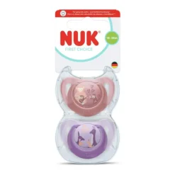 NUK First Choice Chupetas Silicone Rosa 18-36M Pack 2 | Macaco e Canguru