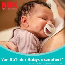 NUK Perfect Match Chupetas 0-6M x2 Bege + Coral | 95% Aceitação Bebés