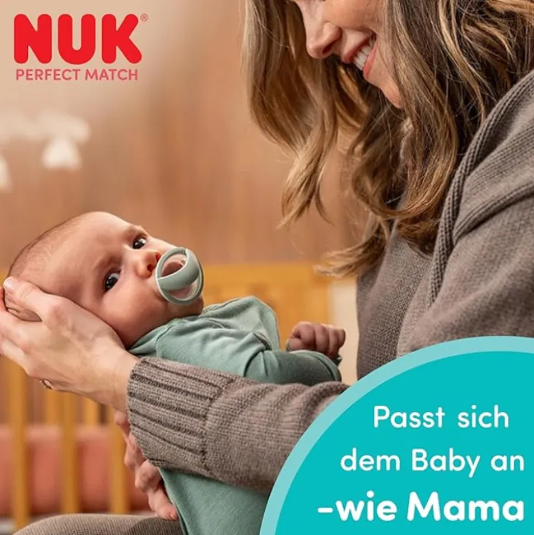 NUK Perfect Match Chupetas 0-6M x2 Bege + Coral | 95% Aceitação Bebés