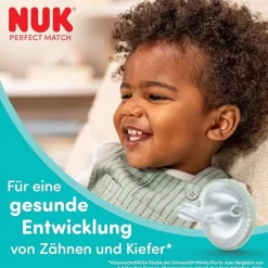 NUK Perfect Match Chupetas Silicone 0-6M x2 Verde + Azul | 95% Aceitação Bebés