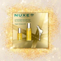 Nuxe Coffret Super Serum [10] 2025 | Duo Anti-Idade para Rosto e Olhos com Massajador