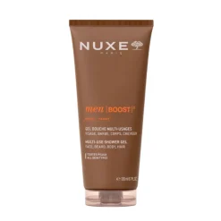 Nuxe Men Boost Gel de Duche Multiusos 200ml | Gel de Duche 4 em 1 p/ Corpo, Rosto, Cabelo & Barba