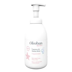 Oleoban Espuma de Banho Bebé 2 em 1 500ml | Corpo & Cabelo | Para Recém-Nascido | Testado em Peles Atópicas