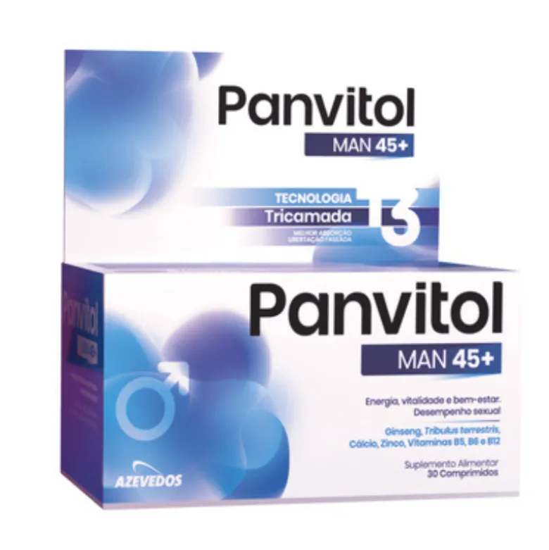 Panvitol Man 45+ 30 Comprimidos | Suplemento para Homem | Energia, Mente & Vitalidade