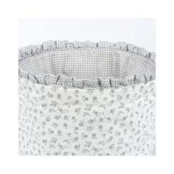 Pasito a Pasito Cesto Organizador Little Bloom Flowers Grey | Quarto Bebé Arrumação
