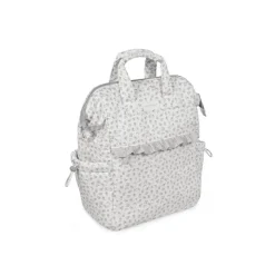 Pasito a Pasito Mochila Maternidade Little Bloom Flowers Grey | Tecido Impermeável