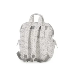Pasito a Pasito Mochila Maternidade Little Bloom Flowers Grey | Tecido Impermeável