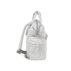 Pasito a Pasito Mochila Maternidade Little Bloom Flowers Grey | Tecido Impermeável