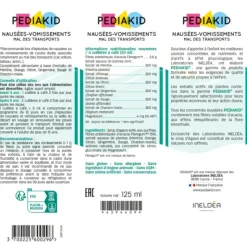 Pediakid Náuseas 125ml sabor Limão | Xarope Natural Enjoo e Viagem Infantil