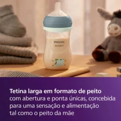 Philips Avent Biberão Noturno Natural Response 260ml 3-6Meses | Tetina Silicone fluxo médioeses