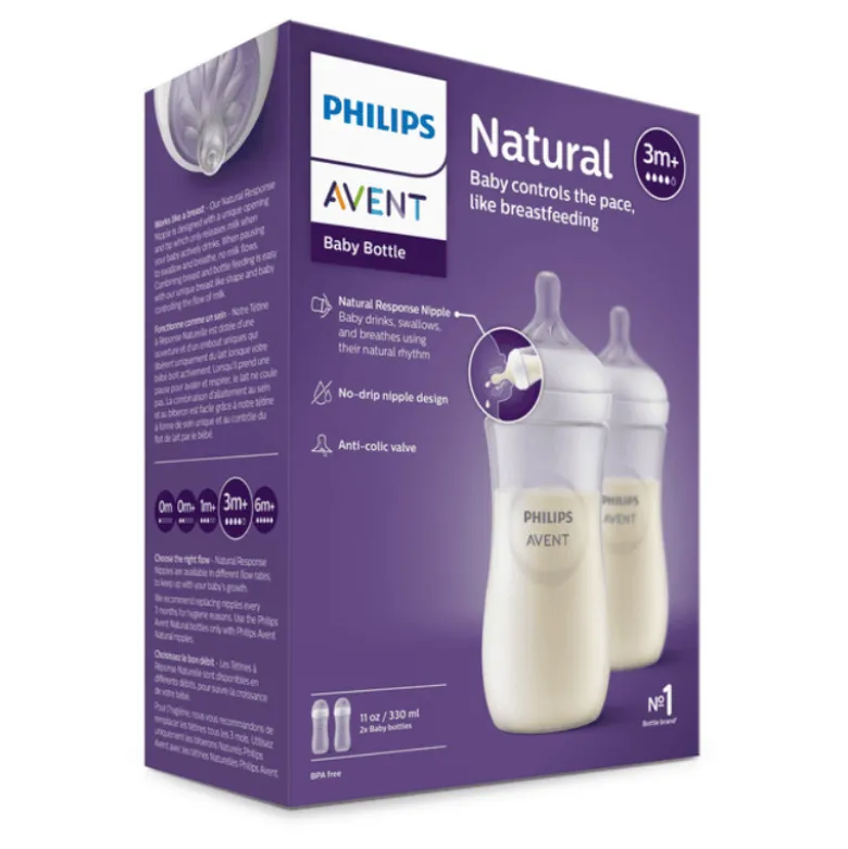 Philips Avent Natural Response Biberão Neutro Duo +3M 2x330ml
