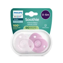 Philips Avent Soothie Chupeta Rosa 0-6 Meses | Silicone Médico 2 Unidades