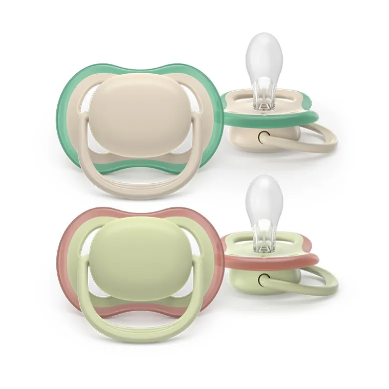 Philips Avent Ultra Air Chupeta Bege e Verde 6-18M | 2 Chupetas Silicone