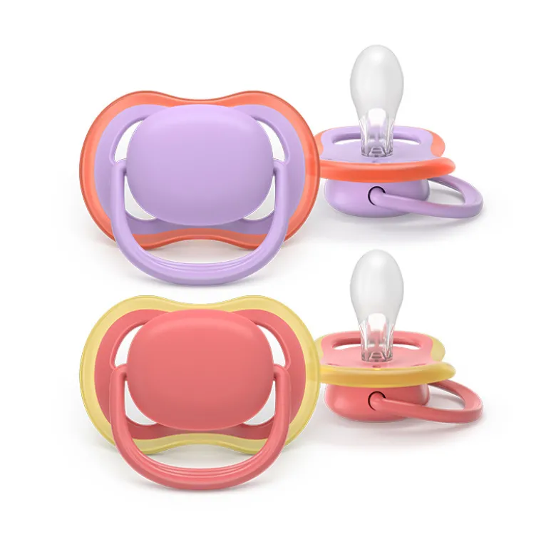 Philips Avent Ultra Air Chupeta Lavanda e Coral 18M+ | 2 Chupetas Silicone