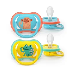 Philips Avent Ultra Air Chupeta Macaco e Sapo 18M+ | 2 Chupetas Silicone