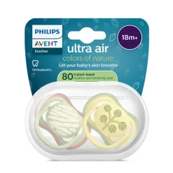 Philips Avent Ultra Air Chupeta Natureza e Folhas 18M+ | 2 Chupetas Silicone