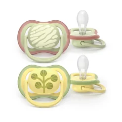 Philips Avent Ultra Air Chupeta Natureza e Folhas 18M+ | 2 Chupetas Silicone
