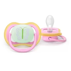 Philips Avent Ultra Air Chupeta Noturna 6-18M | Borboleta e Tucano - Brilha no Escuro | 2 Unidades