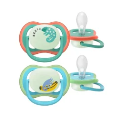 Philips Avent Ultra Air Chupeta Noturna 6-18M | Camaleão e Macaco - Brilha no Escuro