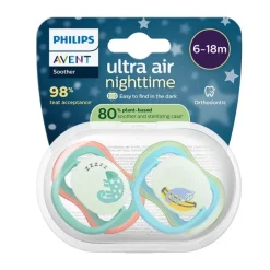 Philips Avent Ultra Air Chupeta Noturna 6-18M | Camaleão e Macaco - Brilha no Escuro