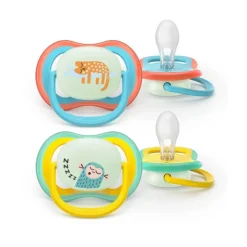 Philips Avent Ultra Air Chupeta Noturna 18M+ | Chita e Coruja - Brilha no Escuro | 2 Unidades