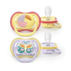 Philips Avent Ultra Air Chupeta Tucano e Borboleta 0-6M | 2 Chupetas Silicone