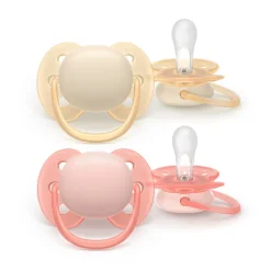 Philips Avent Ultra Soft Chupeta 0-6M Amarela e Rosa | Para Pele Sensível Bebé