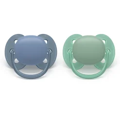 Philips Avent Ultra Soft Chupeta 6-18M Azul e Verde | Para Pele Sensível Bebé