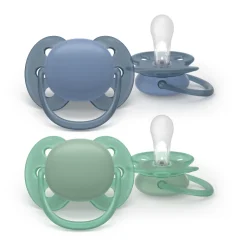Philips Avent Ultra Soft Chupeta 6-18M Azul e Verde | Para Pele Sensível Bebé