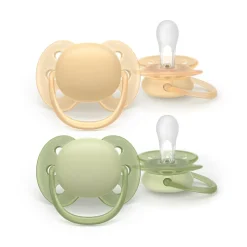 Philips Avent Ultra Soft Chupeta 6-18M Laranja e Verde | Para Pele Sensível Bebé
