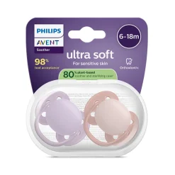 Philips Avent Ultra Soft Chupeta 6-18M Lilás e Rosa | Para Pele Sensível Bebé