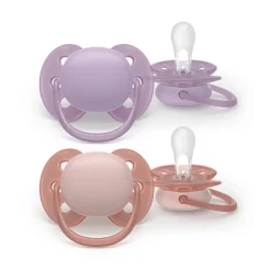 Philips Avent Ultra Soft Chupeta 6-18M Lilás e Rosa | Para Pele Sensível Bebé