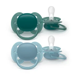 Philips Avent Ultra Soft Chupeta +18M Verde e Azul | Para Pele Sensível Bebé