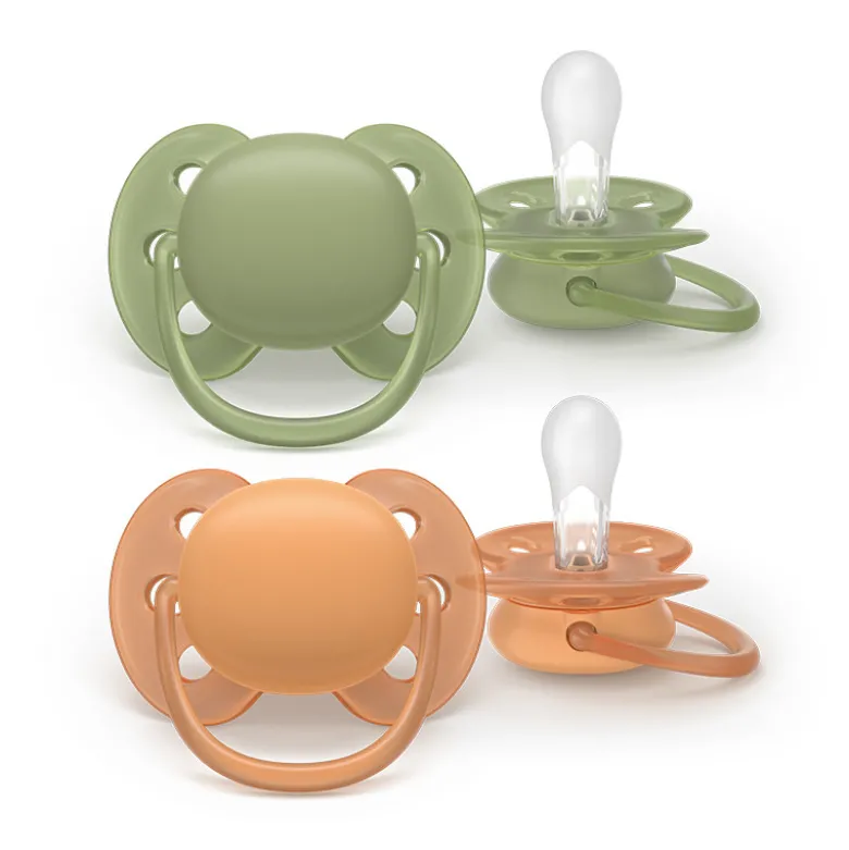 Philips Avent Ultra Soft Chupeta +18M Verde e Laranja | Para Pele Sensível Bebé