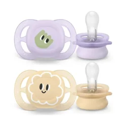 Philips Avent Ultra Start Chupeta Lilas/Bege Bonecos 0-2m x2