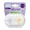 Philips Avent Ultra Start Chupeta Monstro e Flor 0-2M | 2 Chupetas Silicone