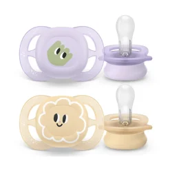 Philips Avent Ultra Start Chupeta Monstro e Flor 0-2M | 2 Chupetas Silicone