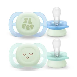 Philips Avent Ultra Start Chupeta Noturna Azul e Verde 0-2M | 2 Chupetas Brilham no Escuro