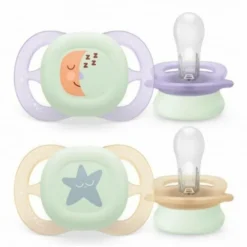 Philips Avent Ultra Start Nighttime Chupeta Lilas/Bege 0-2m x2