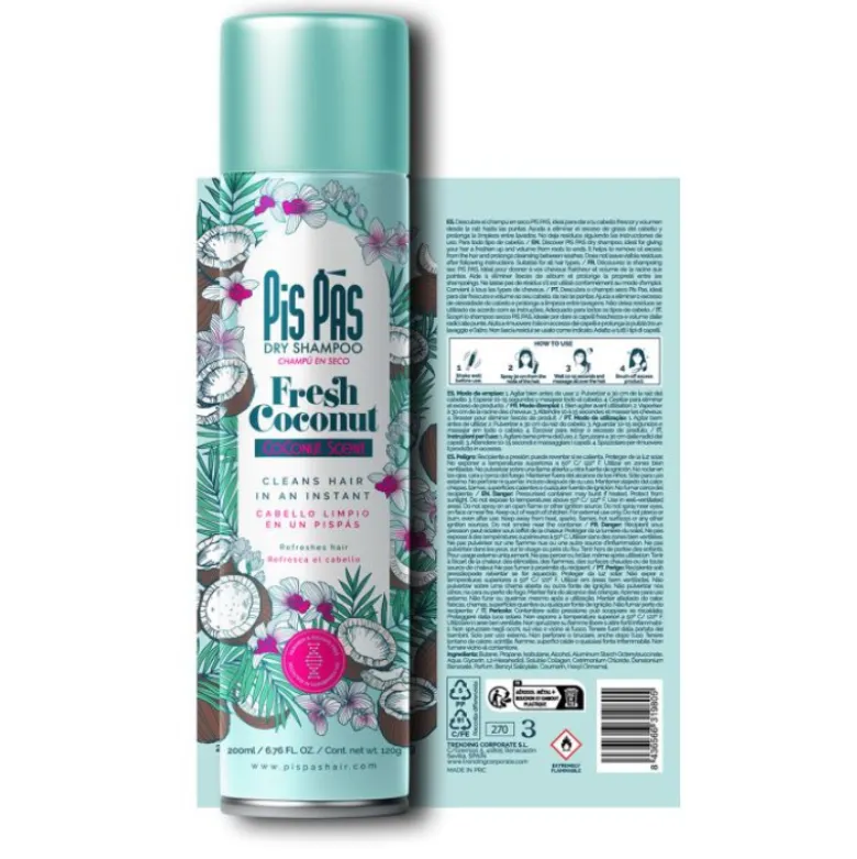 Pis Pás Champô Seco Fresh Coconut 200ml